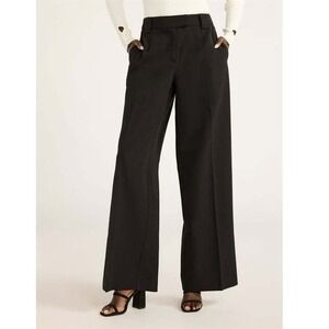 Scoop Womens Ultimate Crepe  Relaxed Fit Wide Leg Trousers Black Soot Size 8